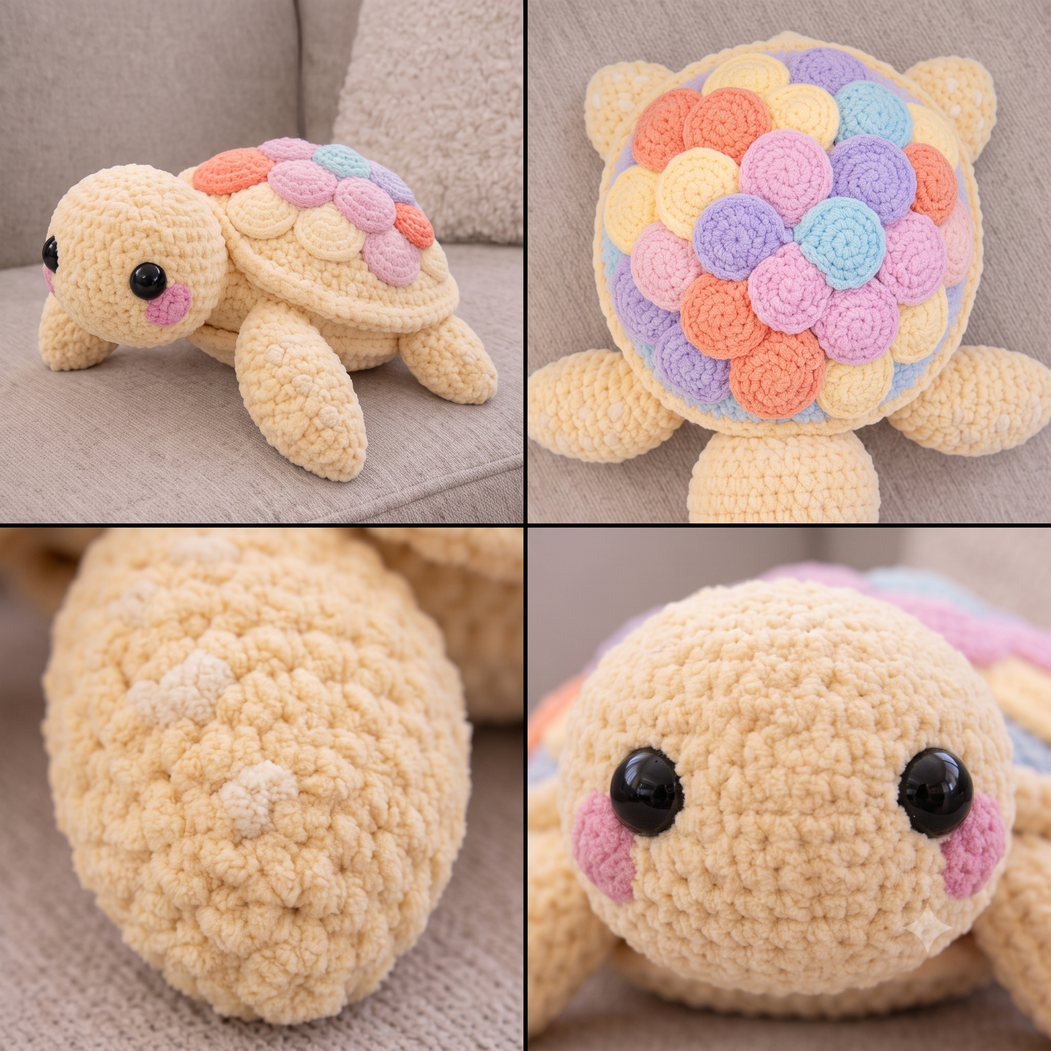 Amigurumi Turtle Pattern Crochet PDF Download, Stuffed Baby Sea Turtle Plushie, Easy Beginner Friendly, Pastel Nursery Decor, Handmade Gift