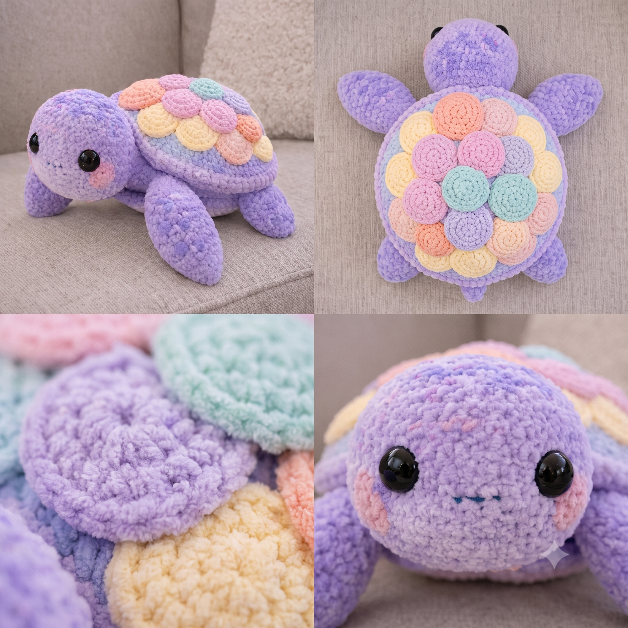Amigurumi Turtle Pattern Crochet PDF Download, Stuffed Baby Sea Turtle Plushie, Easy Beginner Friendly, Pastel Nursery Decor, Handmade Gift