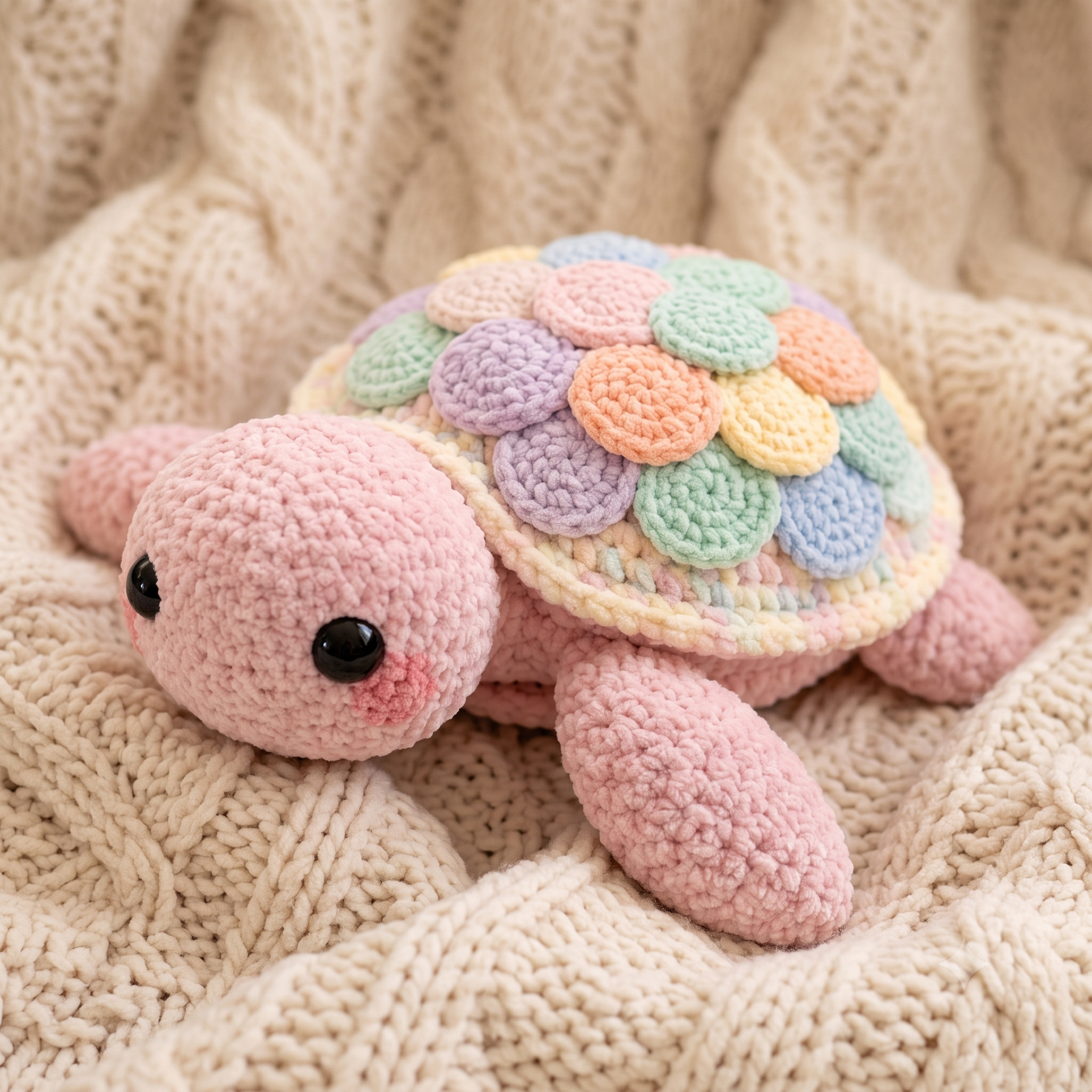 Amigurumi Turtle Pattern Crochet PDF Download, Stuffed Baby Sea Turtle Plushie, Easy Beginner Friendly, Pastel Nursery Decor, Handmade Gift