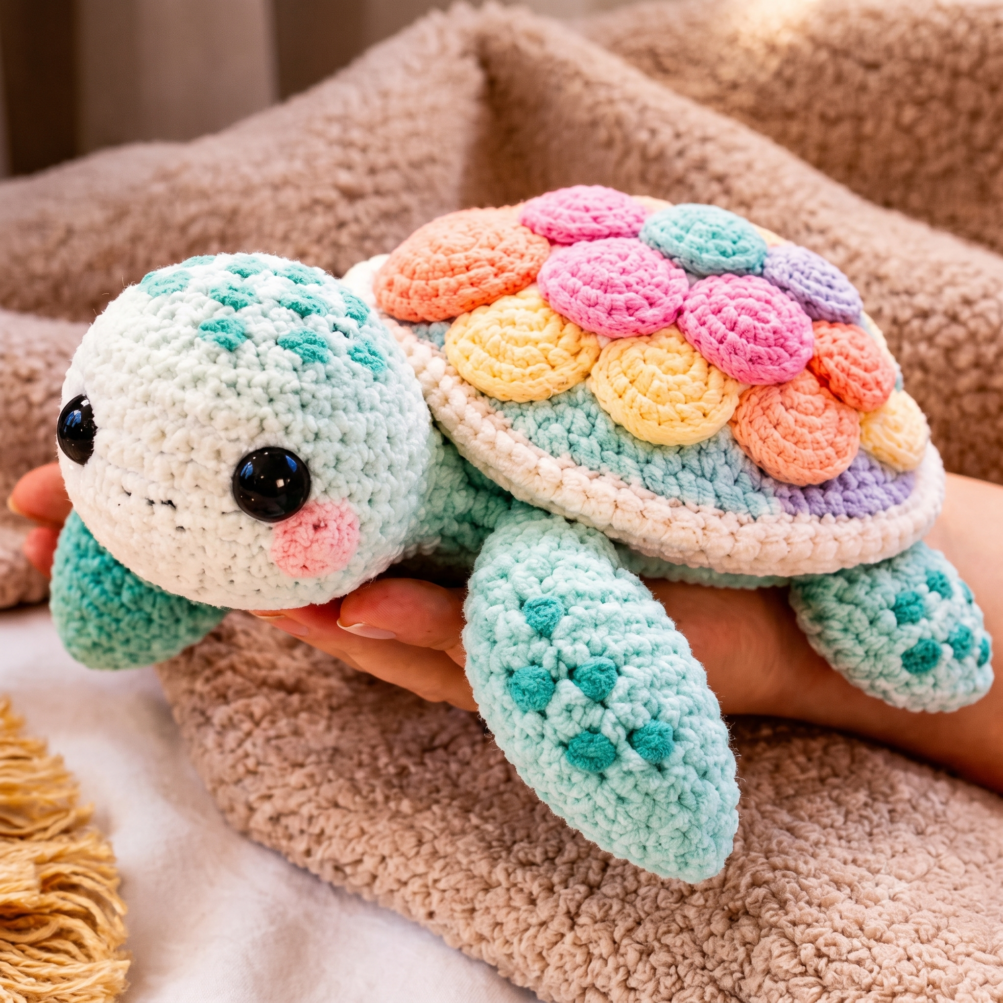 Amigurumi Turtle Pattern Crochet PDF Download, Stuffed Baby Sea Turtle Plushie, Easy Beginner Friendly, Pastel Nursery Decor, Handmade Gift