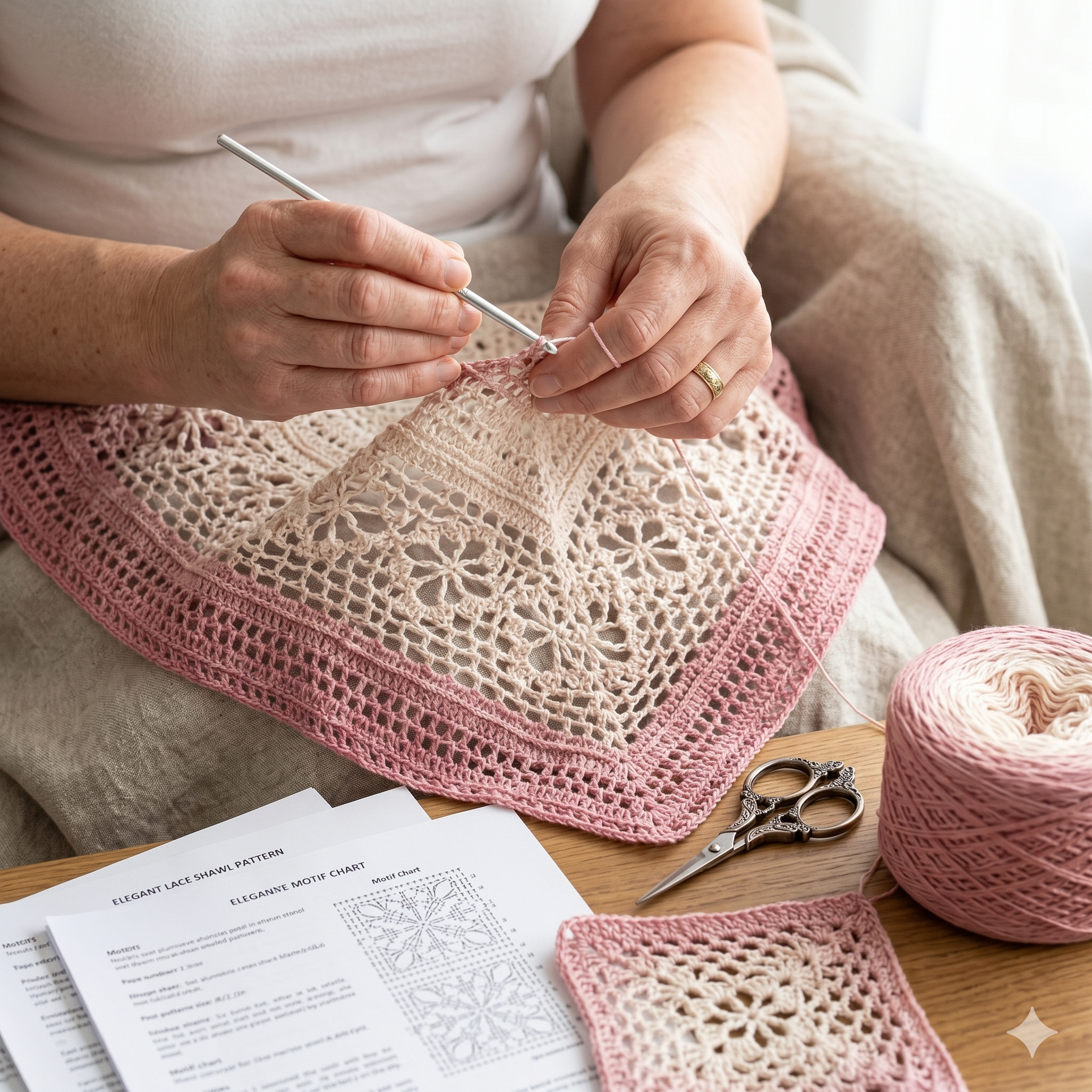Crochet Shawl Pattern: Ursula Easy Tutorial (Digital Download)
