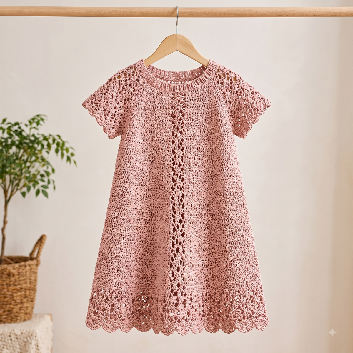 Crochet Girls Dress Pattern | Heirloom Lace Dress with Scalloped Hem | Sizes 1-8 Years | Flower Girl Dress | Instant Download PDF