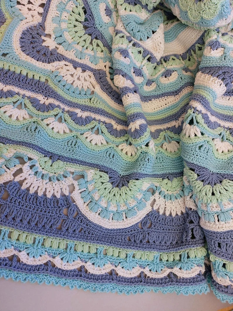 Blooming Hope Crochet Blanket Pattern: Vintage Vibe Photo Tutorial (PDF)