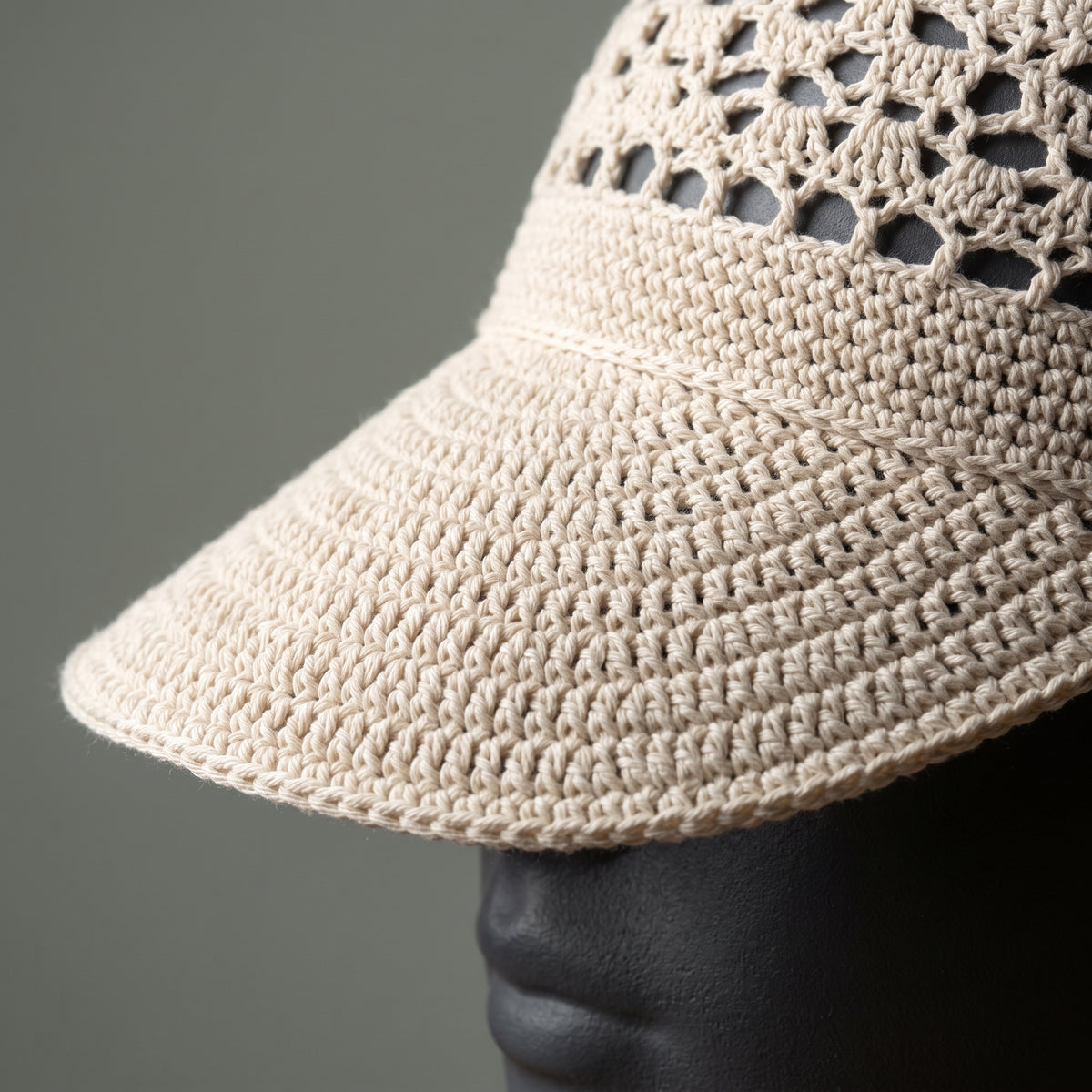 Crochet Visor Kerchief Pattern PDF, Sun Visor Head Scarf, Bandana