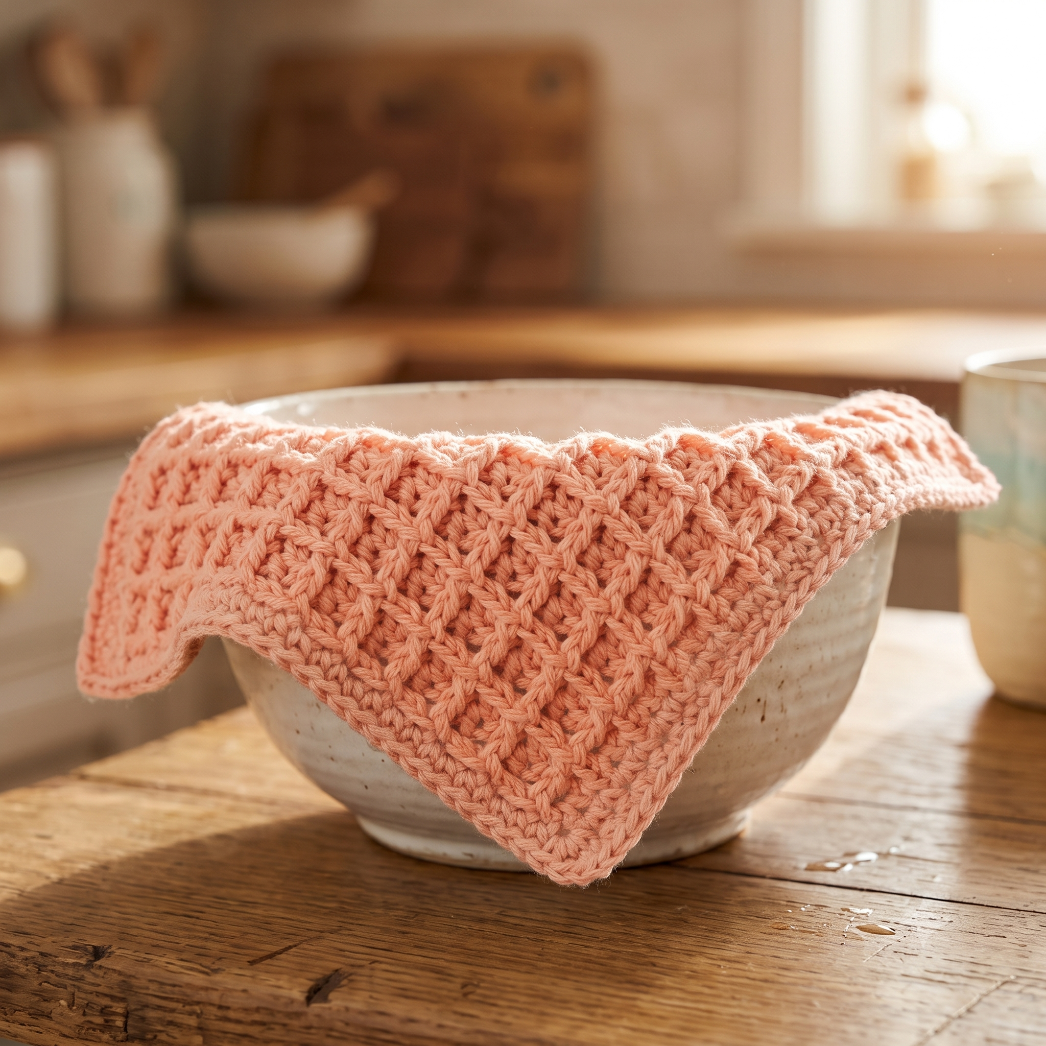 Waffle Stitch Crochet Dishcloth Pattern PDF, Easy Beginner Kitchen Cloth, Textured Washcloth, Reusable Dishcloth, US Terms, Instant Download