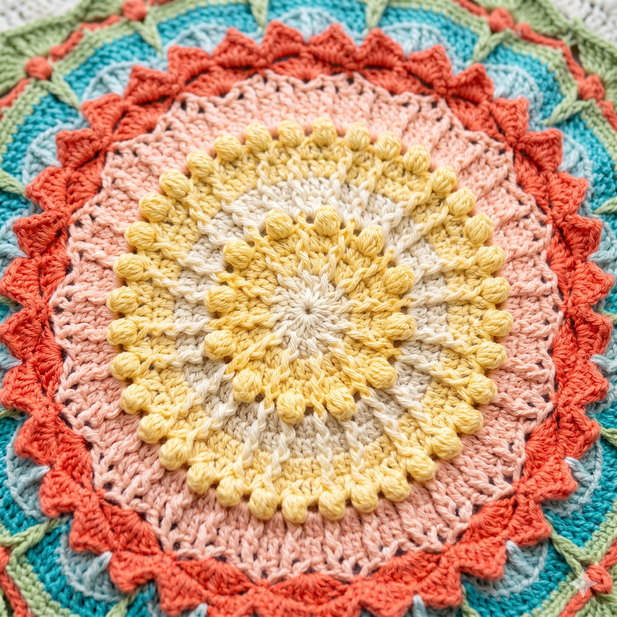 Mandala Blanket Crochet Pattern PDF — Whispers of Color Square Afghan Throw
