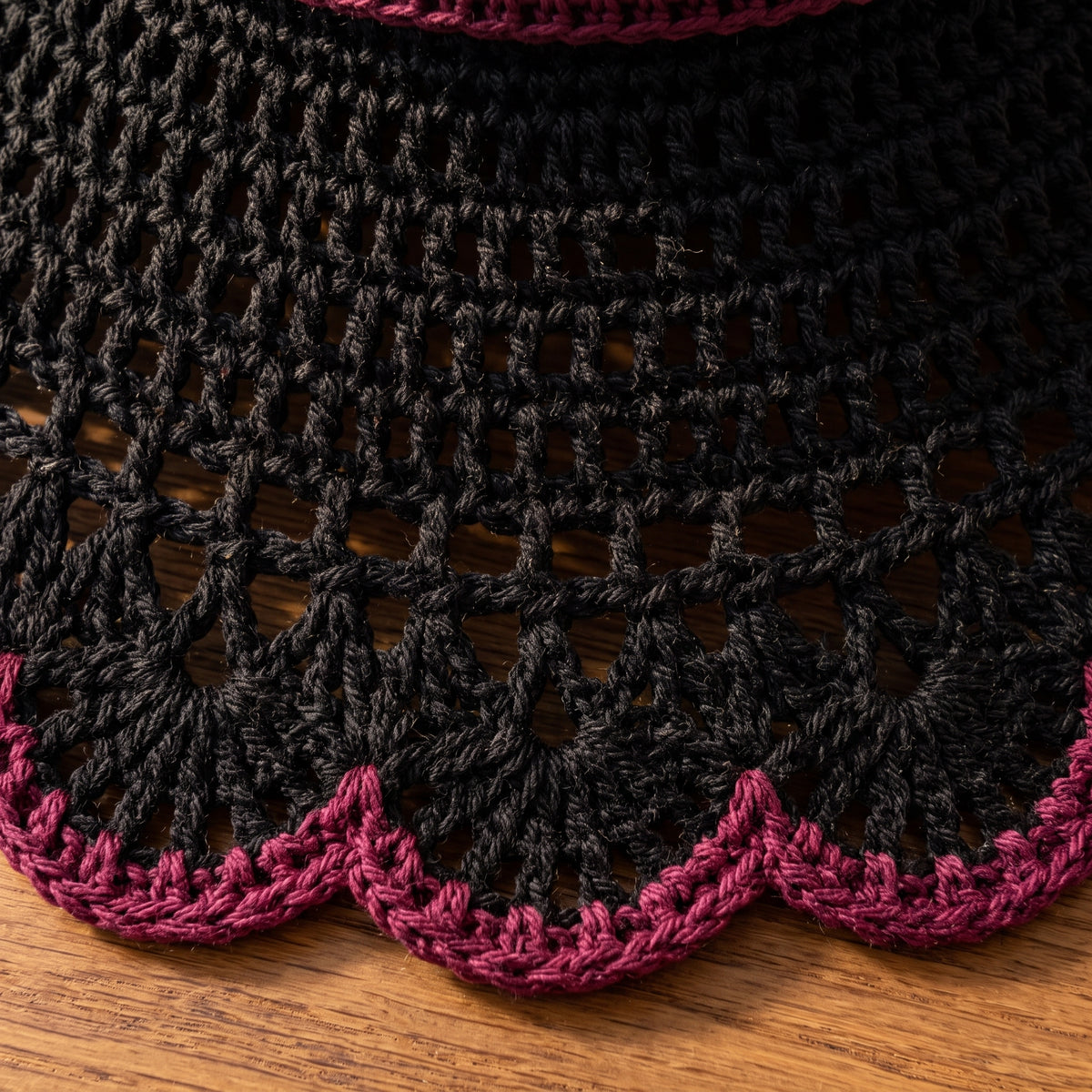 Wide Brim Crochet Hat Pattern PDF, Gothic Skull, Roses & Moon Appliqué