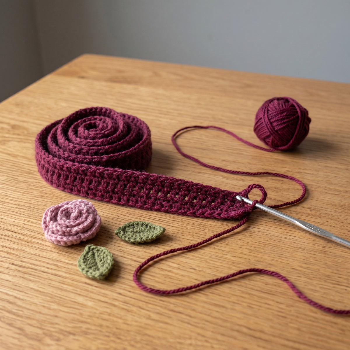 Wide Brim Crochet Hat Pattern PDF, Gothic Skull, Roses & Moon Appliqué