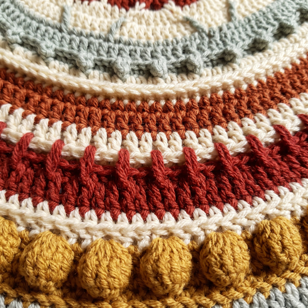 Mandala Square Blanket Crochet Pattern | Textured Round-to-Square Bedspread | Any Size, Any Yarn | US & UK Terms | PDF Download