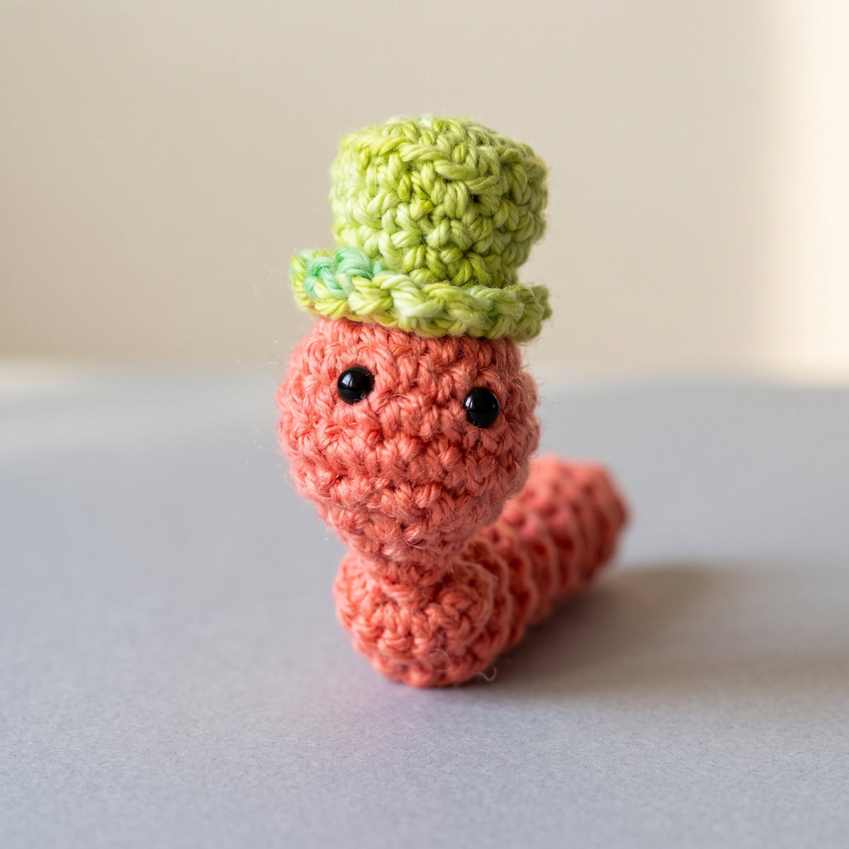 Worry Worm Crochet Pattern PDF, Pocket Hug Amigurumi with Hats and Bows, Quick Stash Buster, Easy Gift