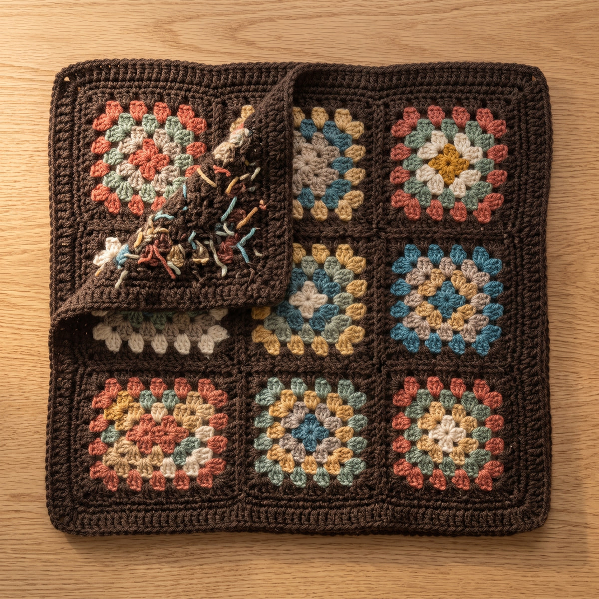 Granny Square Blanket Crochet Pattern PDF, Vintage Flower Afghan