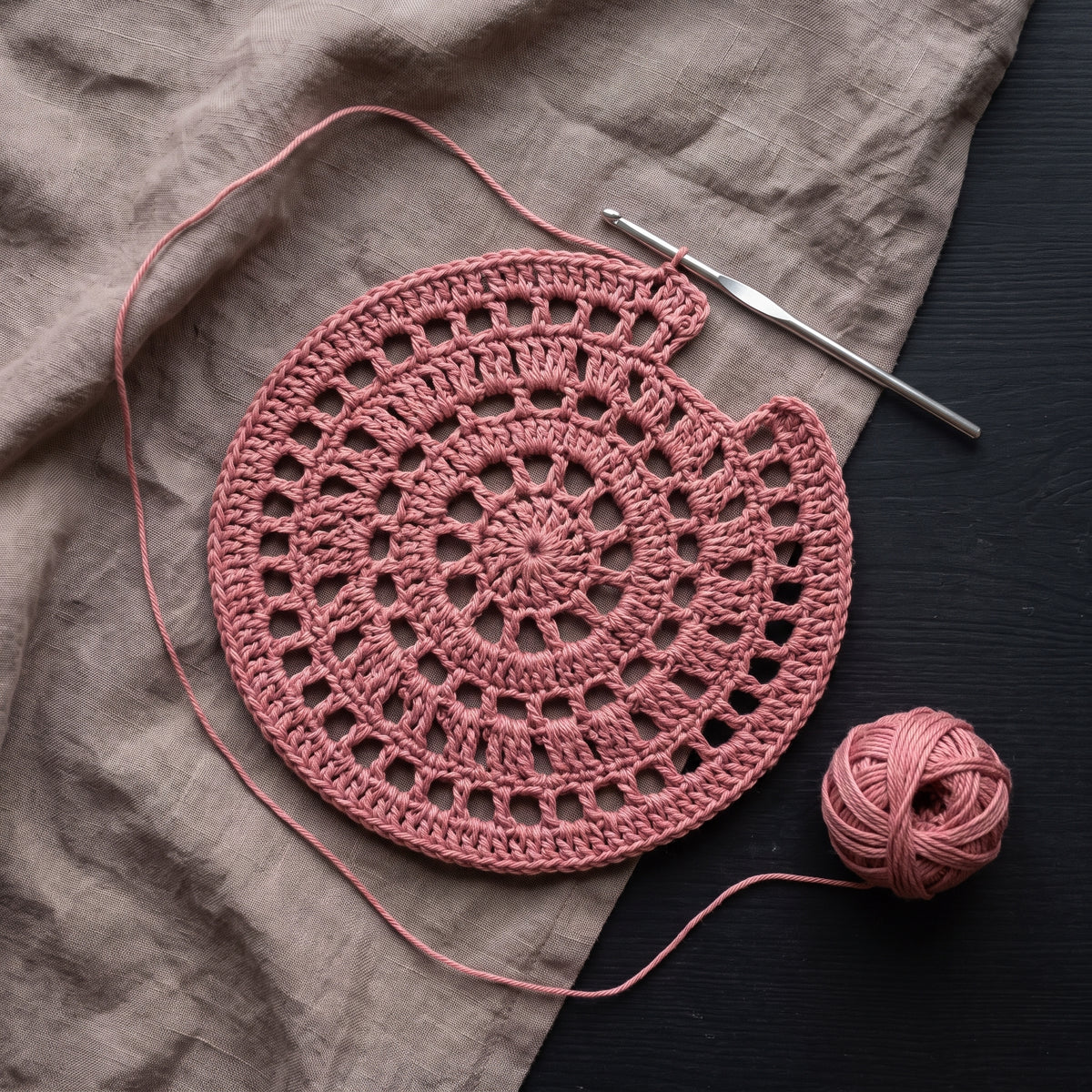 Crochet Crossbody Bag Pattern PDF | Round Mandala Purse with Shell Edging, US Terms | Instant PDF