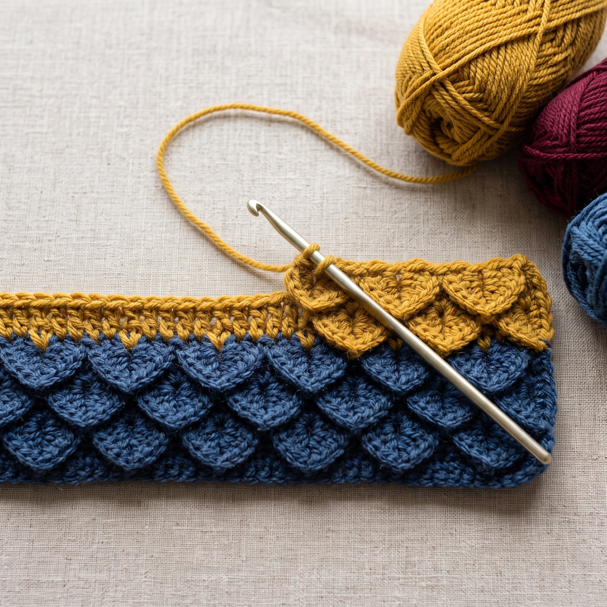 Crocodile Stitch Blanket Crochet Pattern PDF, Dragon Scale Afghan