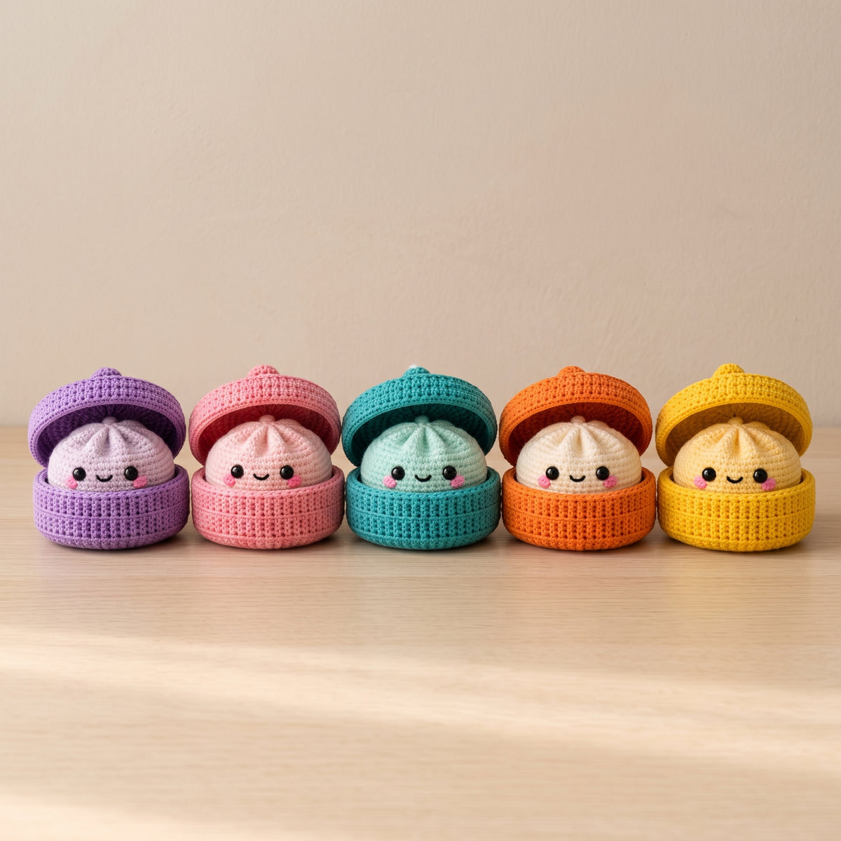 Dumpling Amigurumi Crochet Pattern with Steamer Basket, PDF
