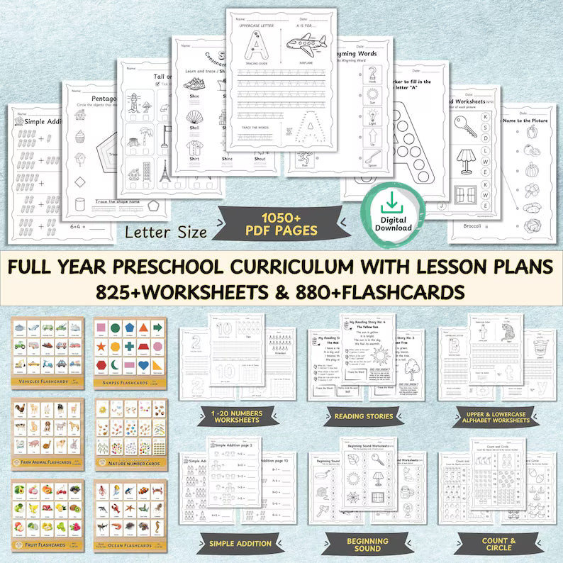 Preschool Curriculum 1050+Pages
