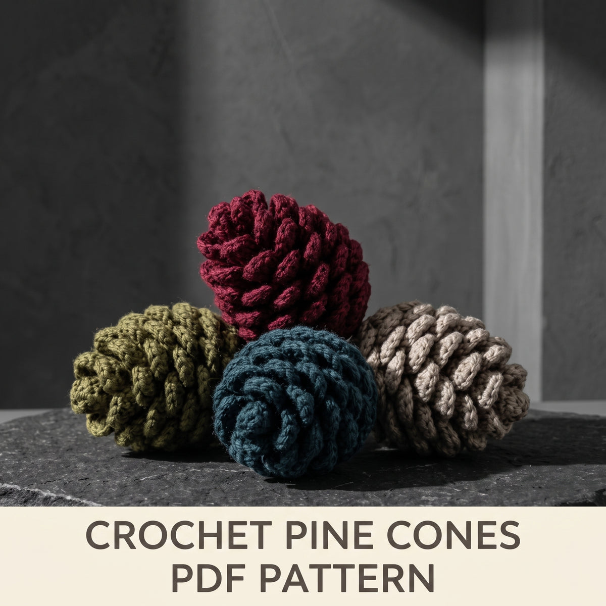 Crochet Pine Cone Pattern PDF | Pinecone Amigurumi Ornament, Autumn & Christmas Decor, US Terms