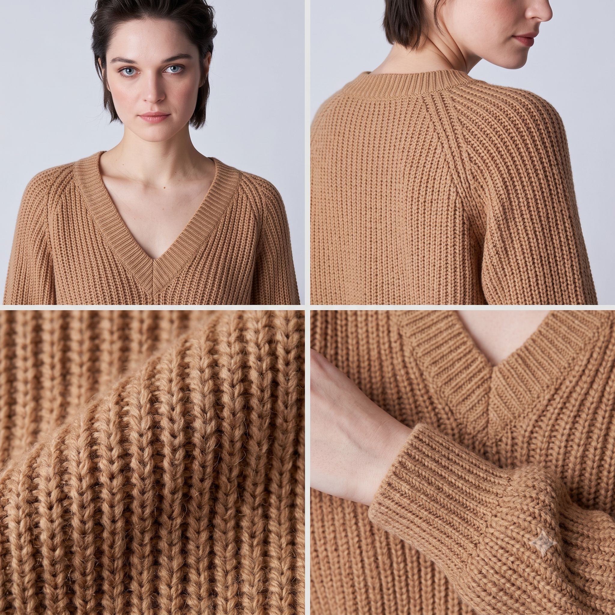 V-Neck Sweater Knitting Pattern – PDF Ribbed Pullover Pattern – 5 Sizes 34/36 to 50/52 – Fisherman's Rib V-Neck Jumper – Instant Download