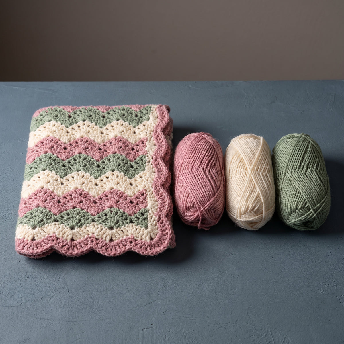 Shell Stitch Baby Blanket Crochet Pattern PDF, Easy Scalloped Throw