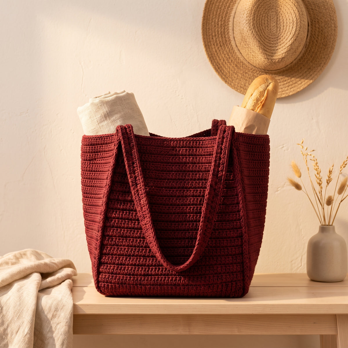 Crochet Tote Bag Pattern PDF, Everyday Shopper Bag, US & UK Terms
